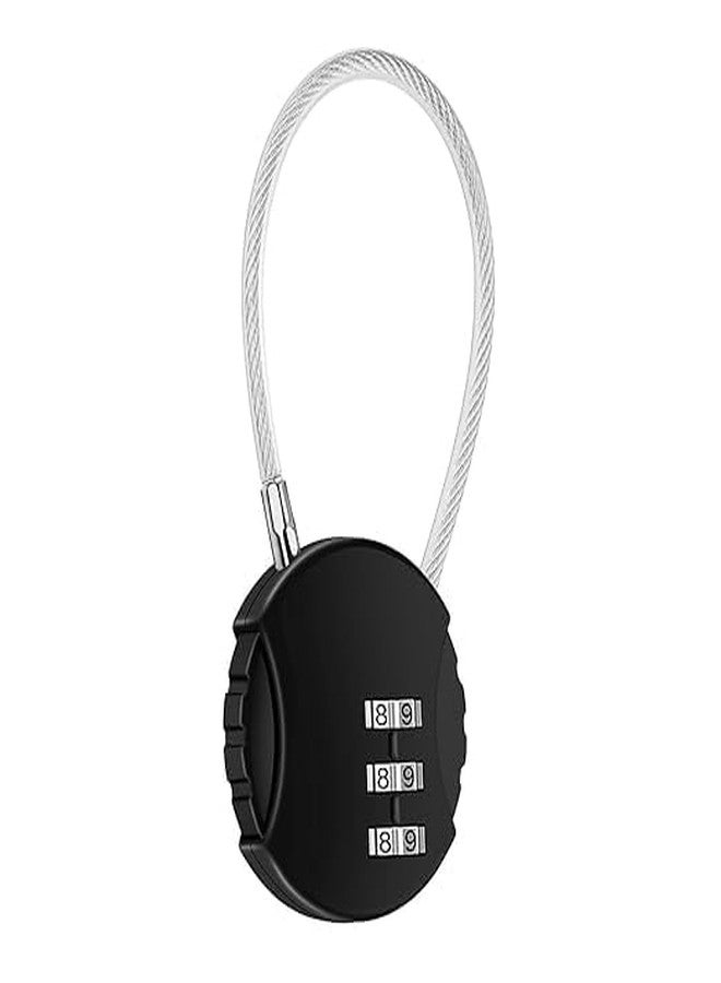 FEBLICH 3 Digit Travel Luggage Combination Lock, Gym Padlock Mini Combination Waterproof Resettable Bag Luggage Gate Padlock Outdoor for School Locker Backpack Travel Toolbox Storage (Black) - Image 1